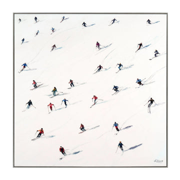 Downhill Framed Canvas by Robert Lachapelle